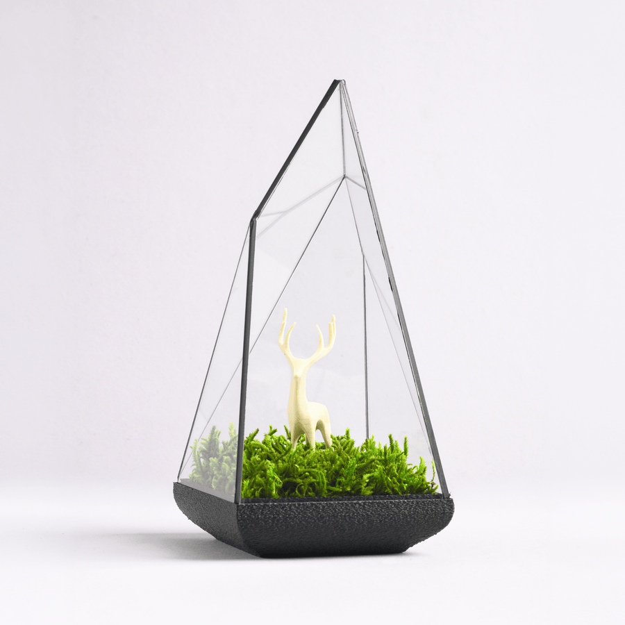 Alpine Prism – handmade glass prism moss terrarium